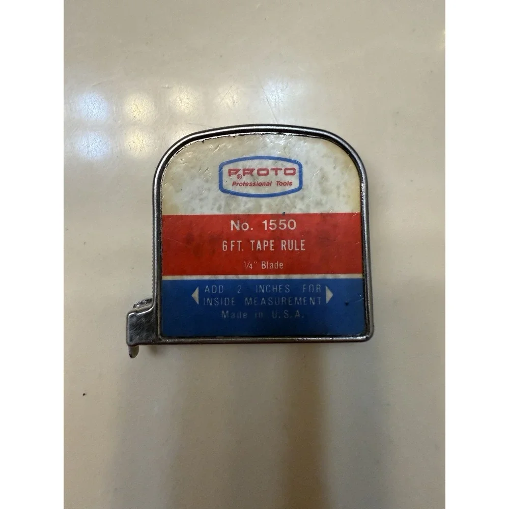 Proto VTG 1550 6' Tape Measure Looks & Works Great! Yellow Steel Tape